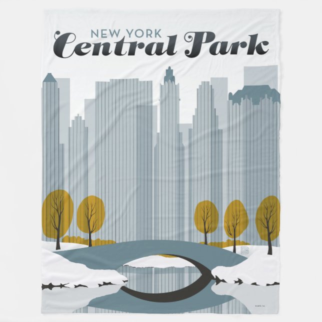 Central Park, NYC - Schnee Fleecedecke (Vorderseite)