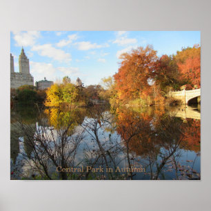 Central Park Reflections in Autumn New York City Poster