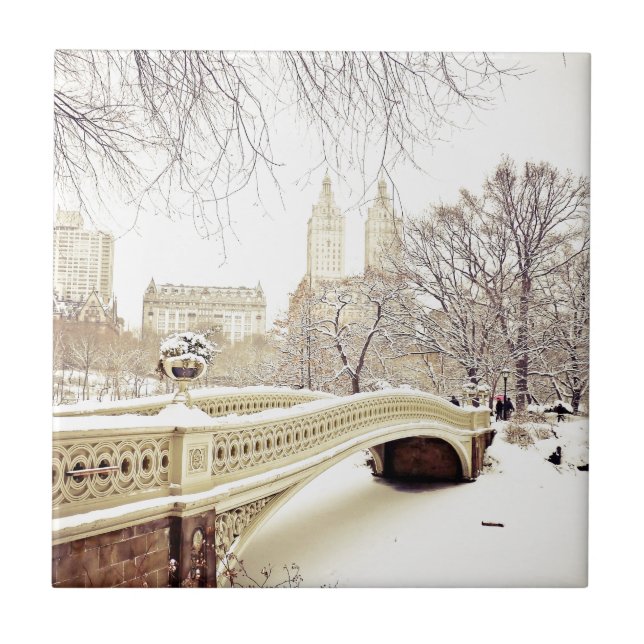 Central Park-Schnee - Winter New York Fliese (Vorderseite)