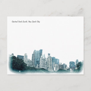 "Central Park South" New York City Postcard Postkarte