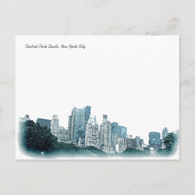 "Central Park South" New York City Postcard Postkarte (Vorderseite)