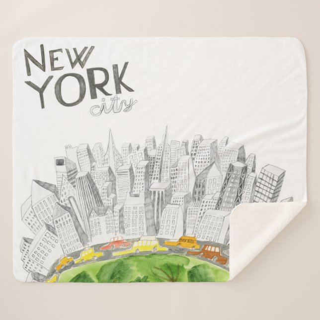 Central Park u. New- York Citycollage Sherpadecke (Vorderseite (Horizontal))