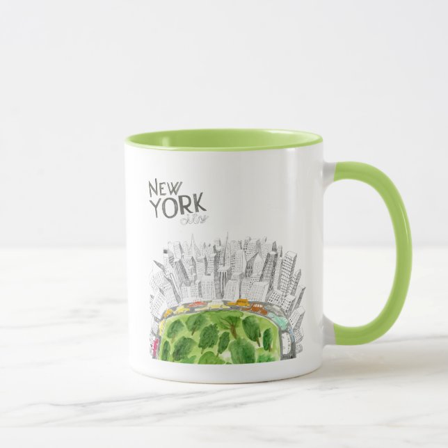Central Park u. New- York Citycollage Tasse (Rechts)