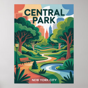 Central Park Vektorgrafik Poster