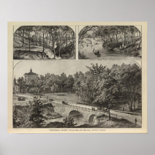 Central Park von Main St Bridge, Marion, Kansas Poster