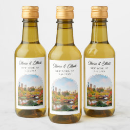 Central Park Wedding New York Gefallen Personalisi Weinetikett