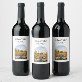 Central Park Wedding New York Gefallen Personalisi Weinetikett