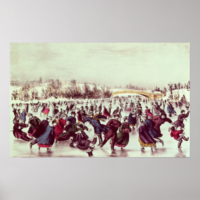 Central Park, Winter: Der Skaten-Karneval Poster (Vorne)