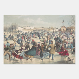 Central Park, Winter. Der Skaten-Teich New York Geschenkpapier Set