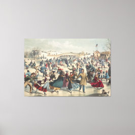 Central Park, Winter. Der Skaten-Teich New York Leinwanddruck