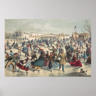 Central Park, Winter. Der Skaten-Teich New York Poster