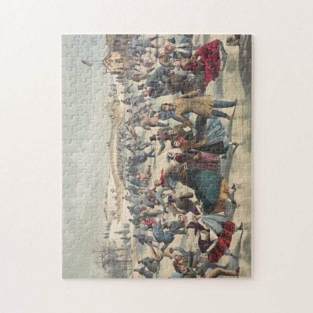 Central Park, Winter. Der Skaten-Teich New York Puzzle (Vertikal)