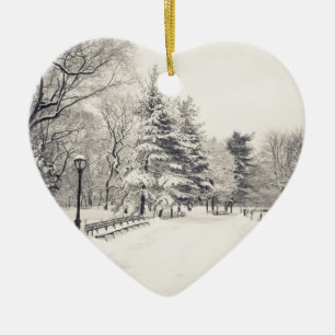 Central Park Winter Path - New York City Keramik Ornament