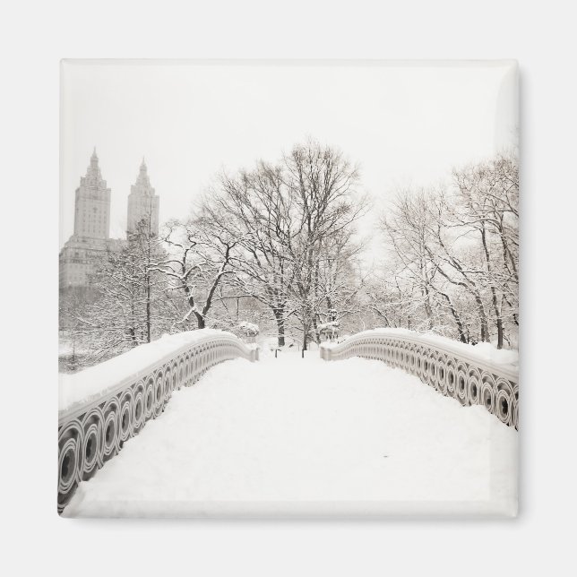 Central Park Winter Romance - Bow Bridge Magnet (Vorne)