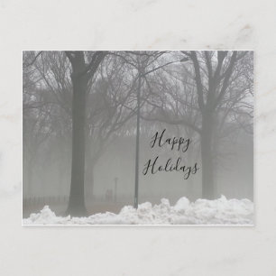 Central Park Winter Schnee und Nebel Postkarte
