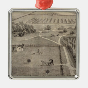 Central Parkbauernhof u. Wohnsitz von Park Geos S Ornament Aus Metall