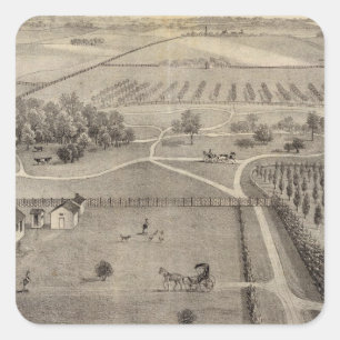 Central Parkbauernhof u. Wohnsitz von Park Geos S Quadratischer Aufkleber