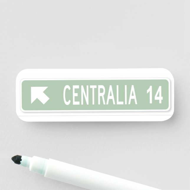 Centralia PA Namensschild (Beispiel)