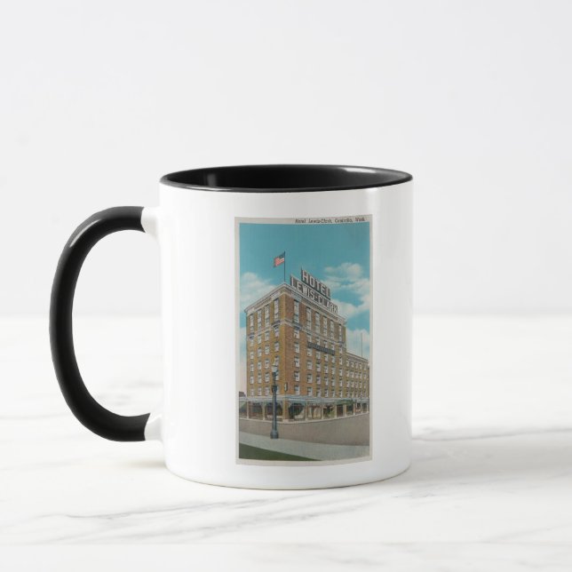 Centralia, WA - Aussicht auf das Hotel Lewis-Clark Tasse (Links)
