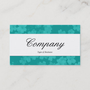 Centre Band - Script - Blume - Aqua Blue Visitenkarte