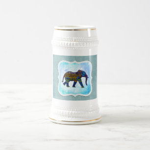 Centre Boho Blue Elephant Beer Stein Bierglas