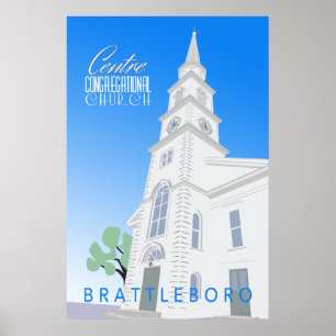 Centre Congregation Church Retro Poster