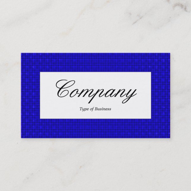 Centre Label - Blauer Stoff Textur Visitenkarte (Vorderseite)
