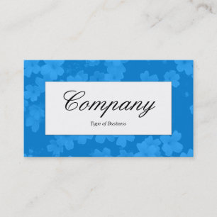 Centre Label - Blume Textur - Blau Visitenkarte