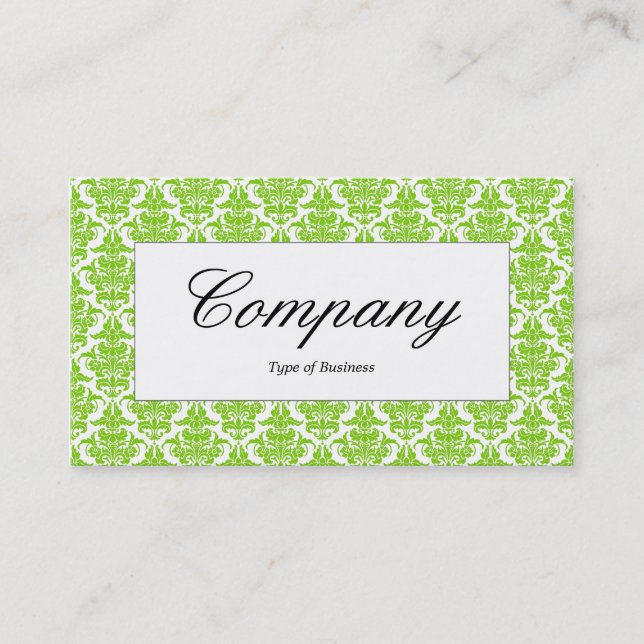 Centre Label - Martian Green Damask Visitenkarte (Vorderseite)