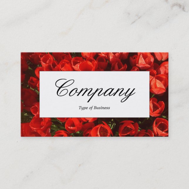 Centre Label - Red Tulips Visitenkarte (Vorderseite)