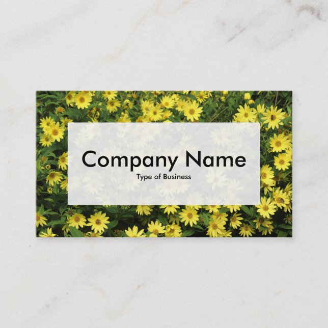 Centre Label v3 - Yellow Daisies Visitenkarte (Vorderseite)