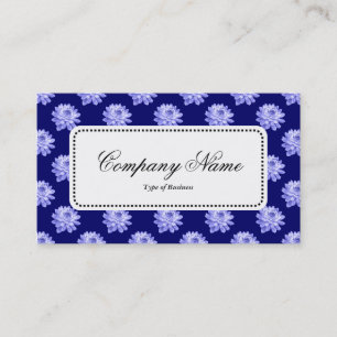 Centre Label v5 - Chrysanthemum Pattern Dp Navy Bl Visitenkarte