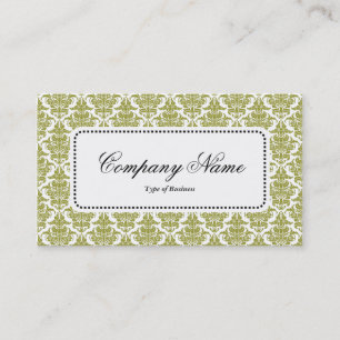 Centre Label v5 - Olive Damask Visitenkarte