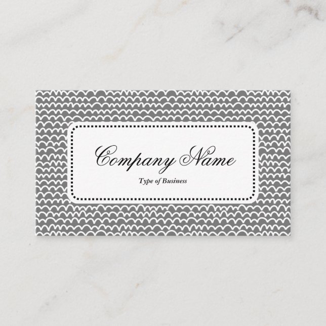 Centre Label v5 - Wavy - White on Gray 767676 Visitenkarte (Vorderseite)