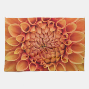 Centre Orange Dahlia Blume Geschirrtuch