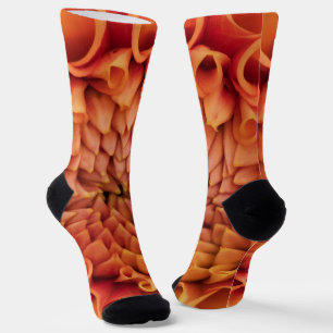 Centre Orange Dahlia Blume Socken