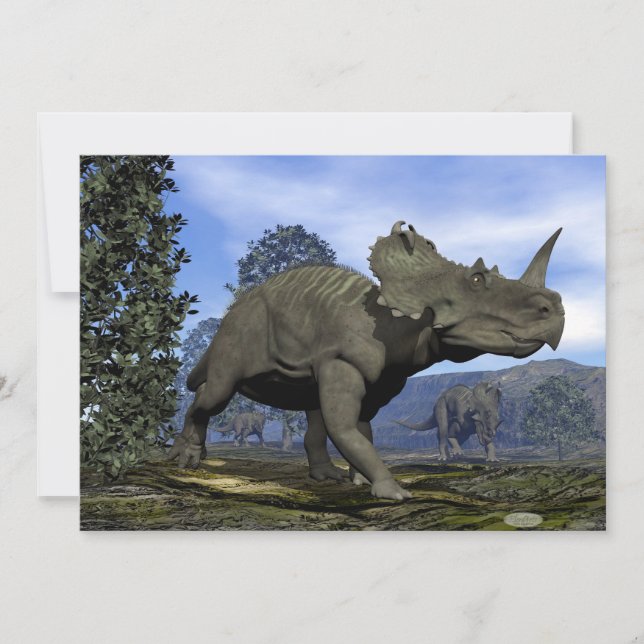 Centrosaurus-Dinosaurier, die unter einem Magnolie (Vorderseite)