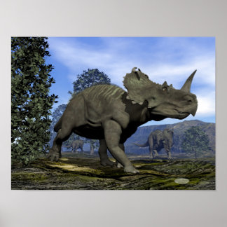 Centrosaurus-Dinosaurier, die unter einem Magnolie Poster