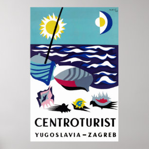 Centroturist Jugoslawien Vintage Travel Poster