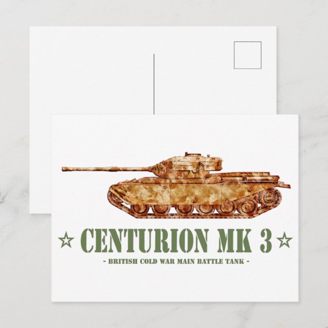 Centurion MK 3 Tank British MBT Kalter Krieg Postkarte (Vorne/Hinten)