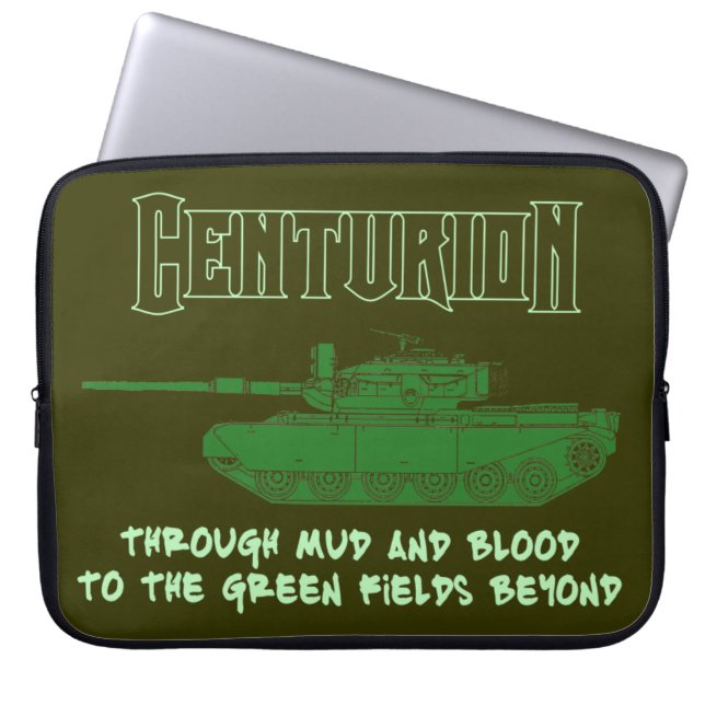 Centurion Tank mit klassischem Motto. Laptopschutzhülle (Vorderseite)