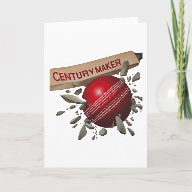 Century Maker Cricket Bat and Ball Sports Karte (Von Creator hochgeladen)