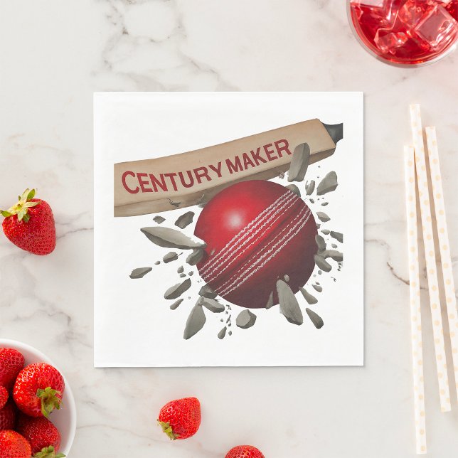 Century Maker Cricket Bat and Ball Sports Serviette (Von Creator hochgeladen)