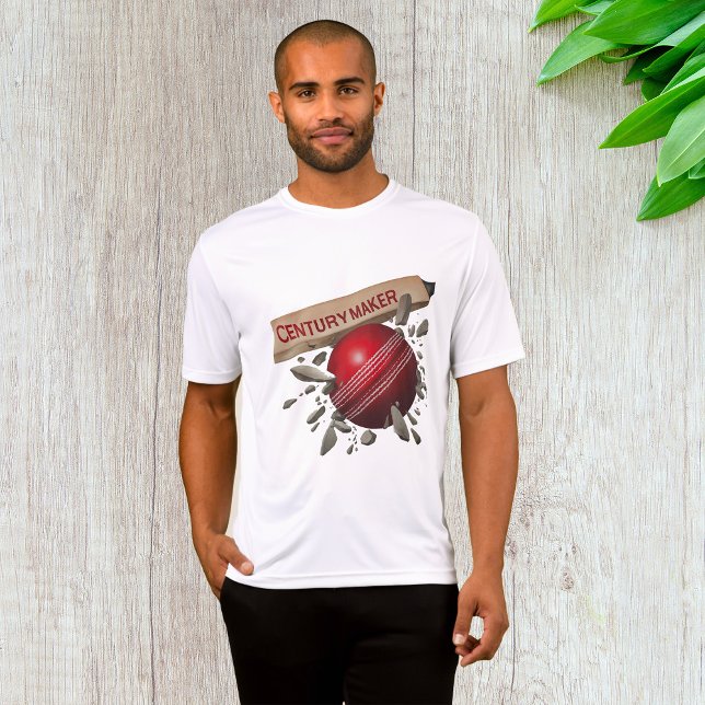 Century Maker Cricket Bat and Ball Sports T-Shirt (Von Creator hochgeladen)