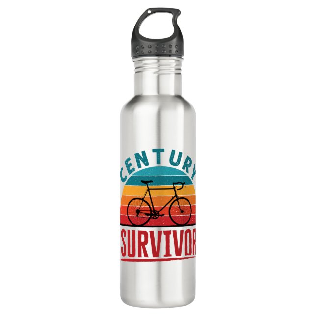 Century Survivor 100 Meilen Club Edelstahlflasche (Vorderseite)