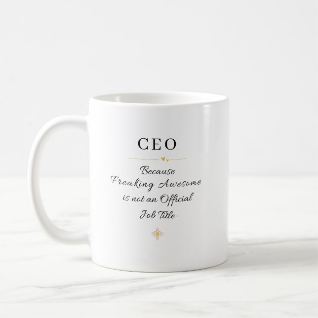 CEO-Bürozitat Kaffeetasse (Links)