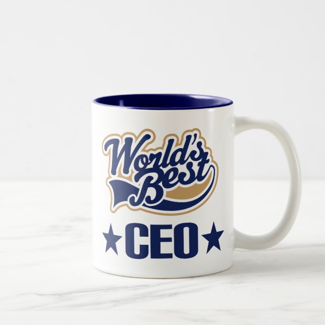 CEO-Geschenk (Welten am besten) Zweifarbige Tasse (Rechts)