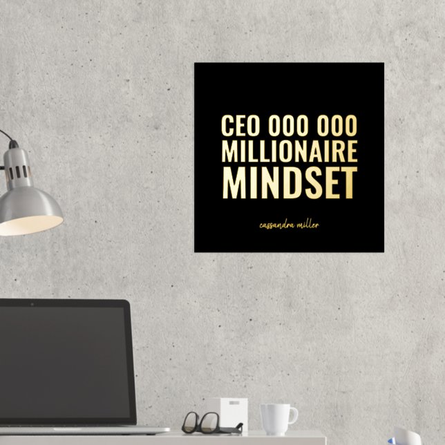 CEO Millionaire Mindset Motivierend Zitatfokus Pr Foliendrucke (In Situ (Schreibtisch 2))