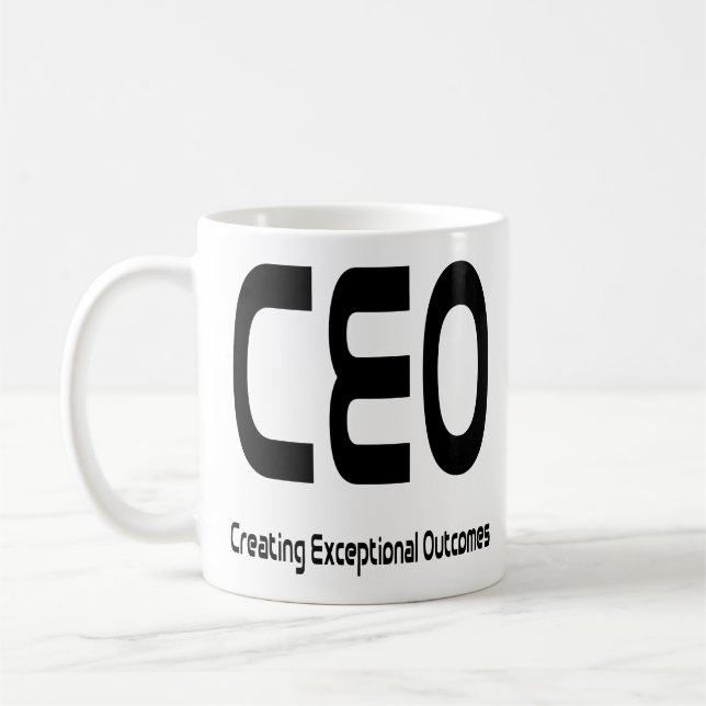 CEO-Schaffungs-außergewöhnliche Ergebnisse Kaffeetasse (Links)