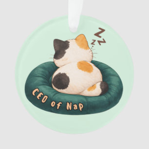 "CEO von Nap" Katze schläft auf dem Sofa Ornament